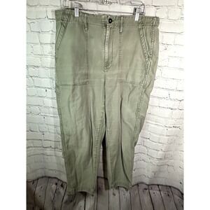 MADEWELL LADIES GREEN FLAT FRONT LADIES CROPPED PANTS SZ (31)    GENTLY WORN